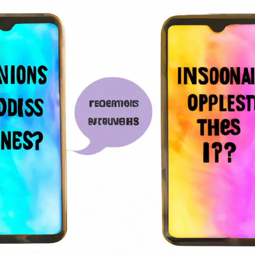 An image featuring a smartphone screen split into two, displaying a series of engaging questions written in colorful speech bubbles