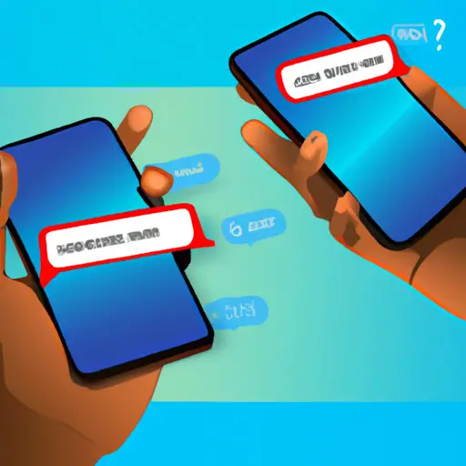 An image of two virtual hands holding a phone, with one hand visibly typing a message