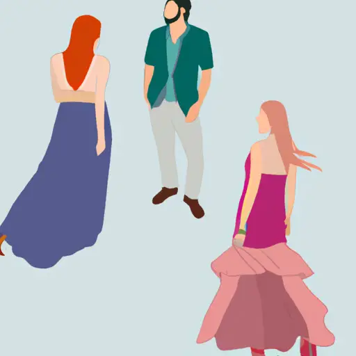 An image featuring a diverse group of people in romantic date attire, showcasing flattering silhouettes for every body type