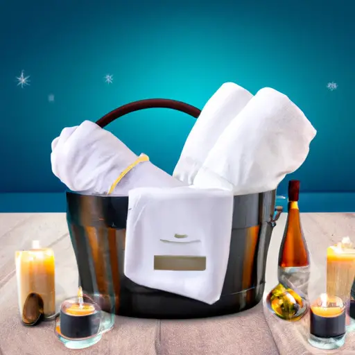 An image showcasing a serene spa retreat gift basket