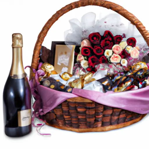 An image showcasing a luxurious Chocolates and Champagne Gift Basket