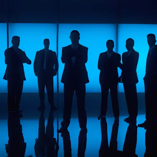 An image capturing a dimly lit office with a group of employees huddled together, while your silhouette stands isolated, unnoticed by your boss, who glances at you with an unmistakable icy gaze