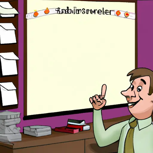 An image showing a workplace setting, with a boss smirking while pointing at a decorated bulletin board filled with everyone's achievements, except yours