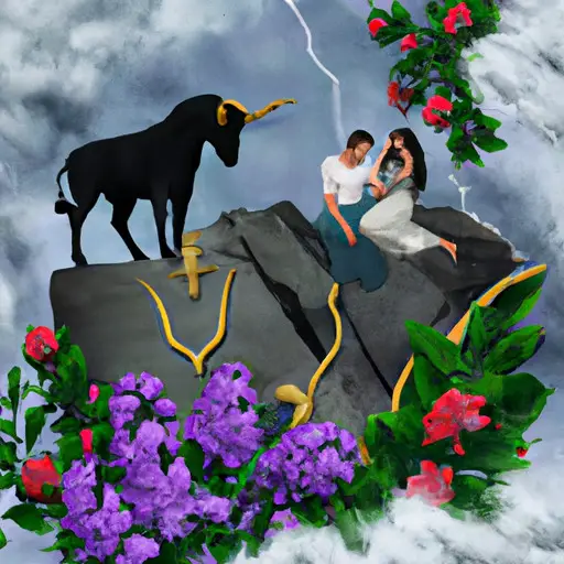 An image showcasing a couple sitting on a sturdy rock, symbolizing the Taurus woman's unwavering nature