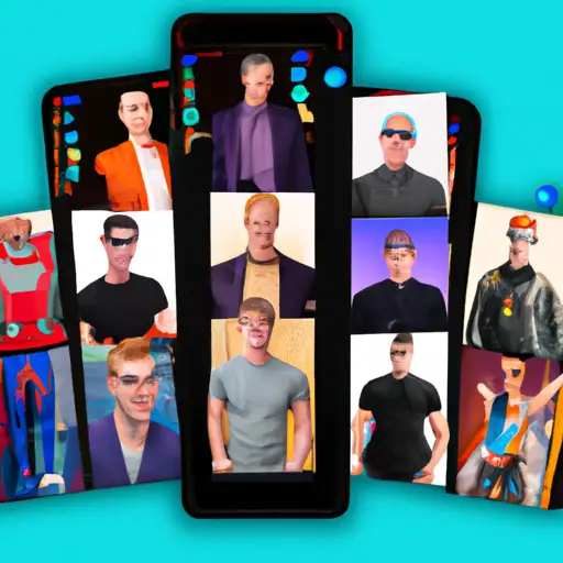 An image of a smartphone screen filled with an array of diverse male profile pictures on Tinder