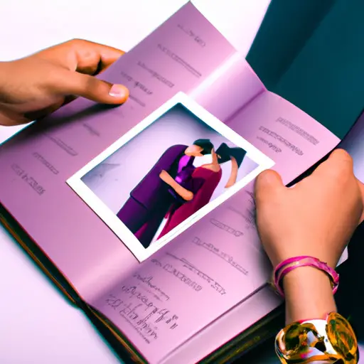 An image of a couple's hands lovingly flipping through a personalized photo album, filled with cherished memories