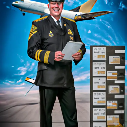 An image showcasing a UPS pilot in their uniform, confidently standing in front of a fleet of planes