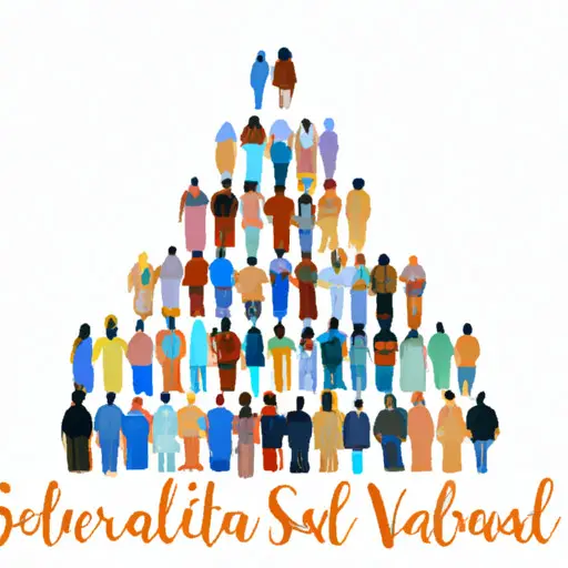 An image depicting a diverse group of individuals positioned on different levels of a towering social pyramid, symbolizing Vox Day's Social Hierarchy