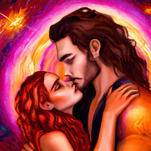 An image capturing the fiery harmony between a Sagittarius man and a Leo woman