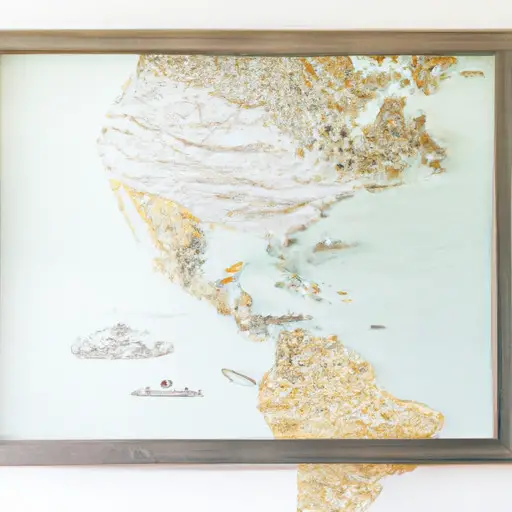 An image showcasing a beautifully crafted custom-made map of the couple's favorite travel destinations, elegantly framed with their names and wedding date engraved on a brass plaque