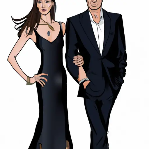 An image showcasing an elegant man and woman, dressed in sophisticated semi-formal attire