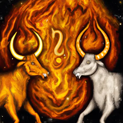 An image showcasing a vibrant Taurus surrounded by an energetic Air sign, engaged in an animated conversation