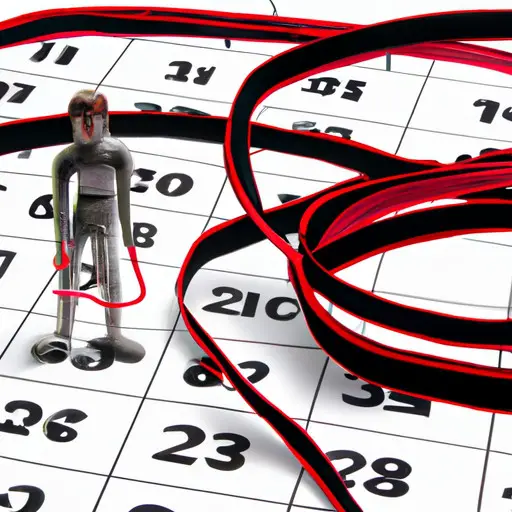 An image depicting a solitary figure surrounded by a clock, calendar, and tangled red string, symbolizing the relentless pressure to find 'The One'