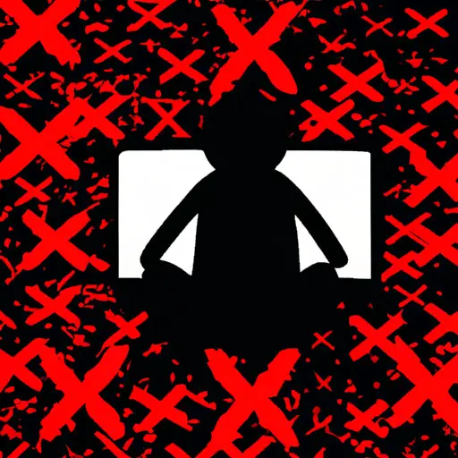 An image showcasing a silhouette of a person sitting alone on a computer screen, surrounded by a swarm of ominous red "X" symbols, symbolizing the overwhelming number of unsuccessful matches and disappointments in online dating
