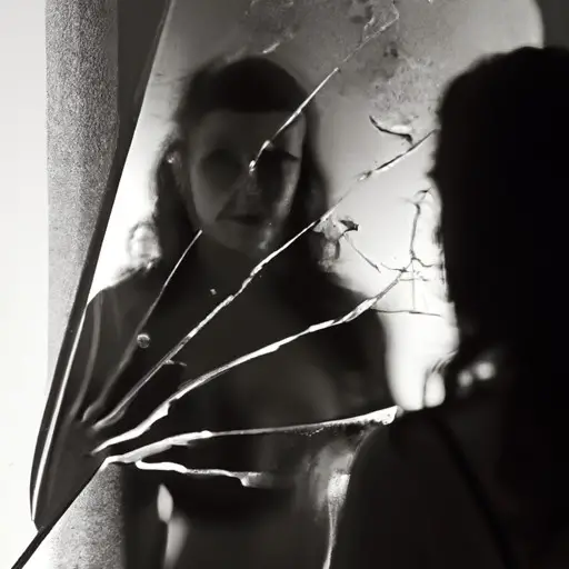 An image capturing the tension between a wife and a mistress: a dimly lit room, a broken mirror reflecting shattered trust, with contrasting shadows symbolizing secrecy and betrayal