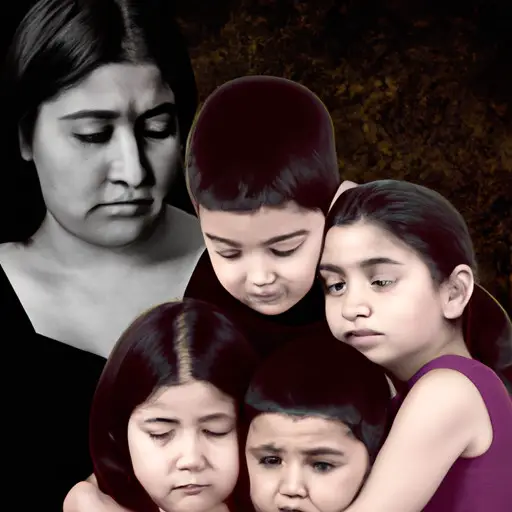 An image of a child standing alone, their face reflecting sadness, while their mother warmly embraces their smiling siblings nearby, accentuating the stark contrast between the child's isolation and their siblings' affection