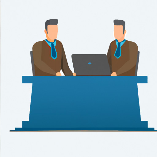 An image capturing a boss and employee sitting at a desk, with the boss attentively listening and nodding as the employee presents a progress report, showcasing a sense of appreciation and recognition for the employee's contributions