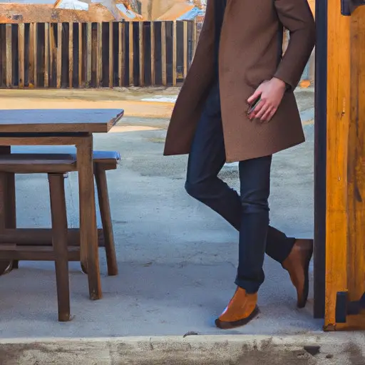 An image showcasing a fashionable winter date outfit for men, focusing on stylish outerwear options