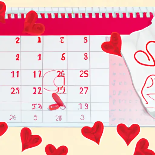 An image showcasing a calendar with menstrual cycle tracking, fertility symbols, and a broken heart symbolizing the loss of virginity