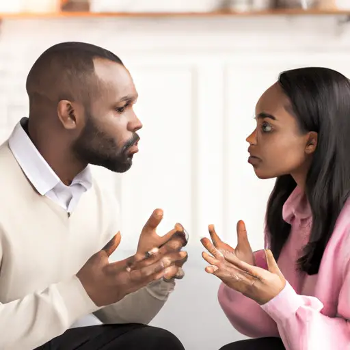 An image depicting a couple sitting face-to-face, engaged in deep conversation