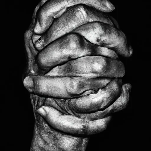 An image depicting two weathered hands, intertwined in a tender embrace, displaying the beauty of resilience and love that blossoms late in life
