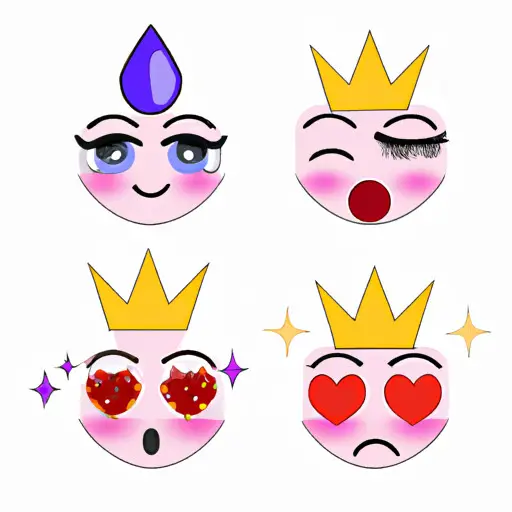 An image showcasing a diverse range of emojis, such as a blushing face, heart eyes, and a sparkling crown, all symbolizing beauty and admiration