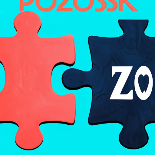 An image showcasing two intertwined puzzle pieces, one representing Zoosk and the other Match, symbolizing their unique features