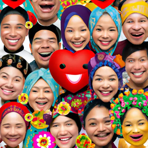 An image showcasing a diverse group of individuals from various cultural backgrounds, all wearing traditional attire and displaying the Smiling Face With 3 Hearts emoji, emphasizing the universal language of love and happiness