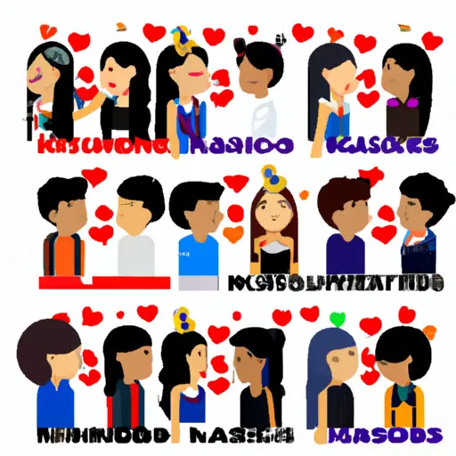 An image depicting people of diverse cultures exchanging kisses, showcasing various interpretations of the kissing emojis