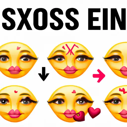 An image showcasing the evolution of the kiss emoji