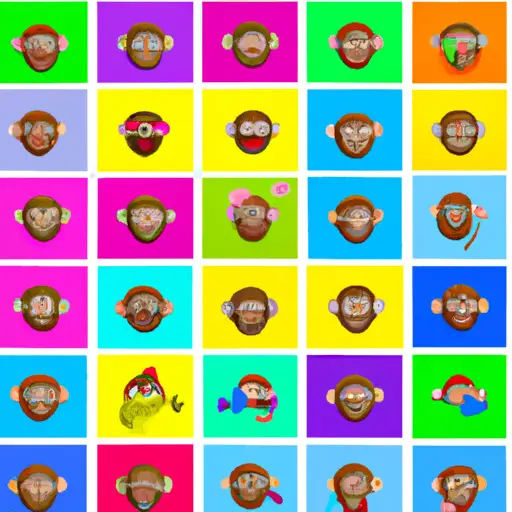 An image showcasing a collage of monkey emojis, representing the diverse range of expressions and colors available