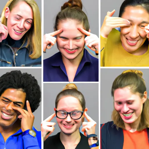 An image capturing a diverse group of people from various cultures, each reacting differently to a winking face emoji, showcasing their unique interpretations through facial expressions, body language, and gestures