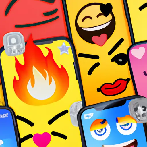 An image showcasing a smartphone screen filled with flirty emojis that guys commonly use, including the winking face with tongue out, heart eyes, smirking face, fire, and the flexed bicep emoji