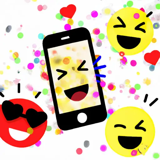 An image depicting a smartphone screen filled with heart-eyed emojis, winking face with tongue out, and a blushing smiley, all surrounded by sparkles and accompanied by a thumbs-up emoji