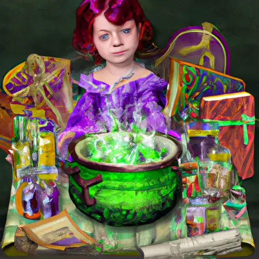 An image showcasing a 7-year-old surrounded by a captivating Magical Potion Making Kit