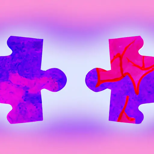 An image showcasing a vibrant, airy background with two interlocking puzzle pieces, symbolizing the Gemini's love signals