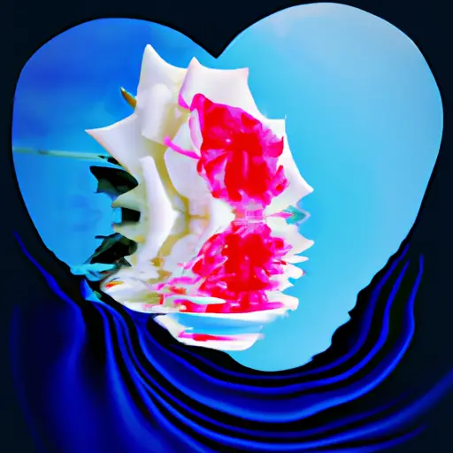 An image featuring a delicate, blooming rose nestled within the heart-shaped mirror, reflecting the vibrant colors of the petals onto a serene pool of water, symbolizing the profound beauty found within oneself