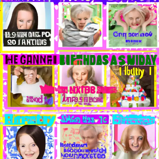 An image showcasing a series of comical birthday memes, each tailored to different age groups, including a mischievous baby, a sassy teenager, a quirky adult, and a wise senior, highlighting the fun side of getting older