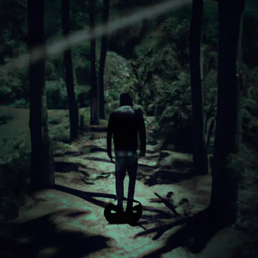 An image showcasing a solitary figure walking through a dense forest, with a dimly lit path revealing shadows of faceless figures fading into the darkness, symbolizing the treacherous nature of fake friends