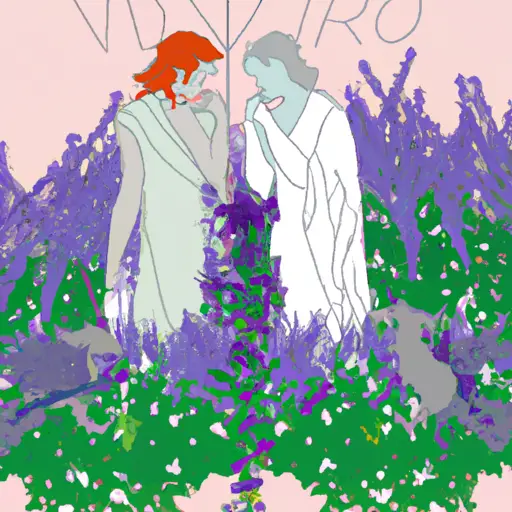 An image showcasing a serene garden with blooming lavender, representing Virgo's perfect matches
