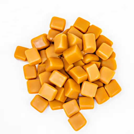 An image showcasing a delectable assortment of sugar-free caramel and chewy candies