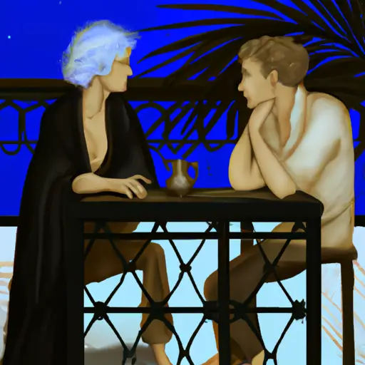 An image that depicts a couple sitting at a table, engrossed in a deep conversation