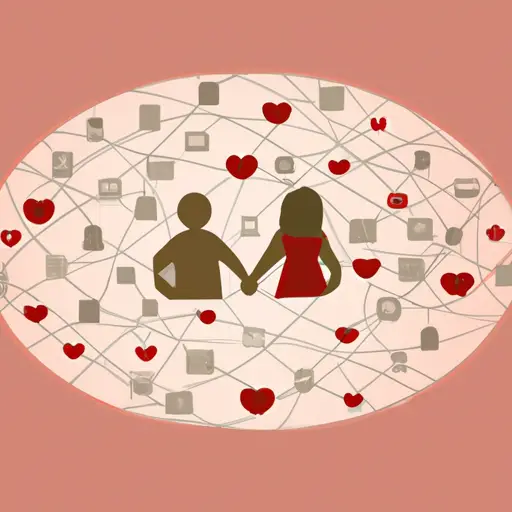 An image showcasing a couple holding hands, surrounded by a heart-shaped bubble of communication symbols, while a solid wall of intertwined hands represents challenges overcome together