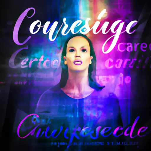 An image featuring a woman standing tall, with her head held high, surrounded by a vibrant aura of glowing words like "resilient," "courageous," and "capable," reminding her of her incredible strengths