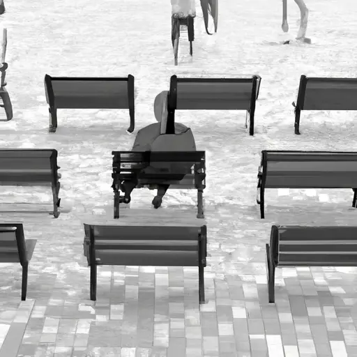 An image of a person sitting on a park bench, surrounded by a crowd of faceless individuals