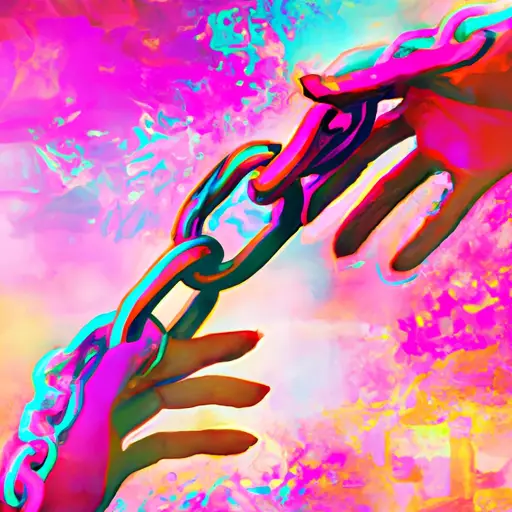 An image that depicts two contrasting hands breaking free from traditional chains, symbolizing the liberation of love from societal norms