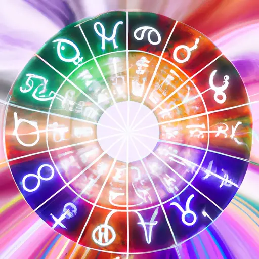 An image featuring twelve vibrant zodiac symbols arranged in a circle, each surrounded by an ethereal glow that mirrors their respective element