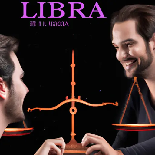 An image showcasing a Libra man gazing deeply into his partner's eyes, his body language leaning in, as he holds her hand affectionately, with a soft smile indicating his genuine and sincere feelings