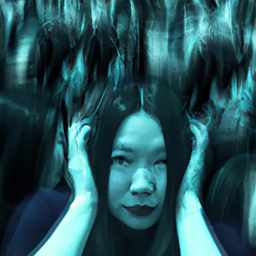 An image that depicts a person in a crowded room, covering their ears while flinching from bright lights and loud noises, showcasing the overwhelming sensory experience HSPs and empaths often face