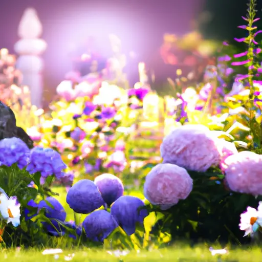 An image showcasing a serene garden filled with blooming flowers, symbolizing the nurturing and harmonious nature of Life Path Number 6 individuals